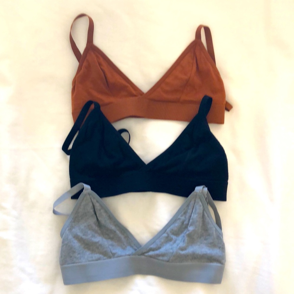 Richer Poorer set of 3 bralettes Small